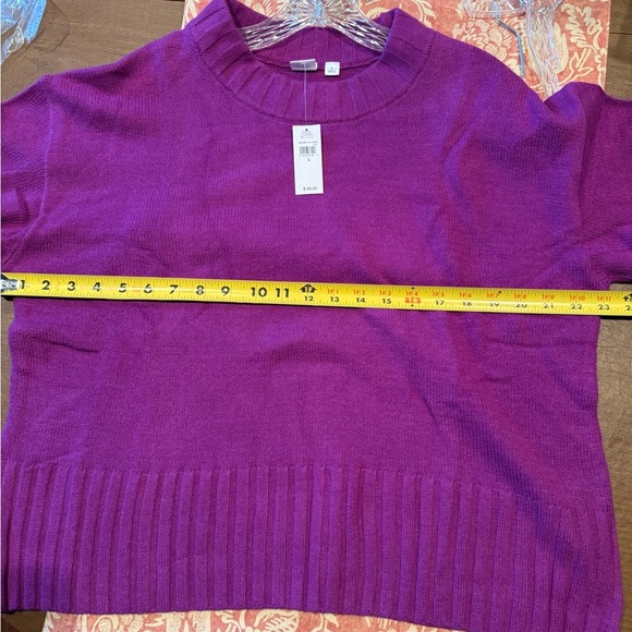 NWT GAP Vibrant Purple Ribbed Mock Neck Like Sweater SZ L - Picture 5 of 11